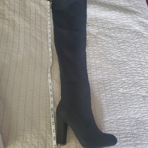 HPx3 🎉Black Vegan Suede Over the Knee Boots - Picture 6 of 7